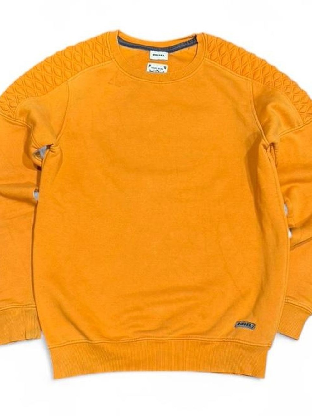 Y2K Diesel Orange Quilted Shoulder Sweater